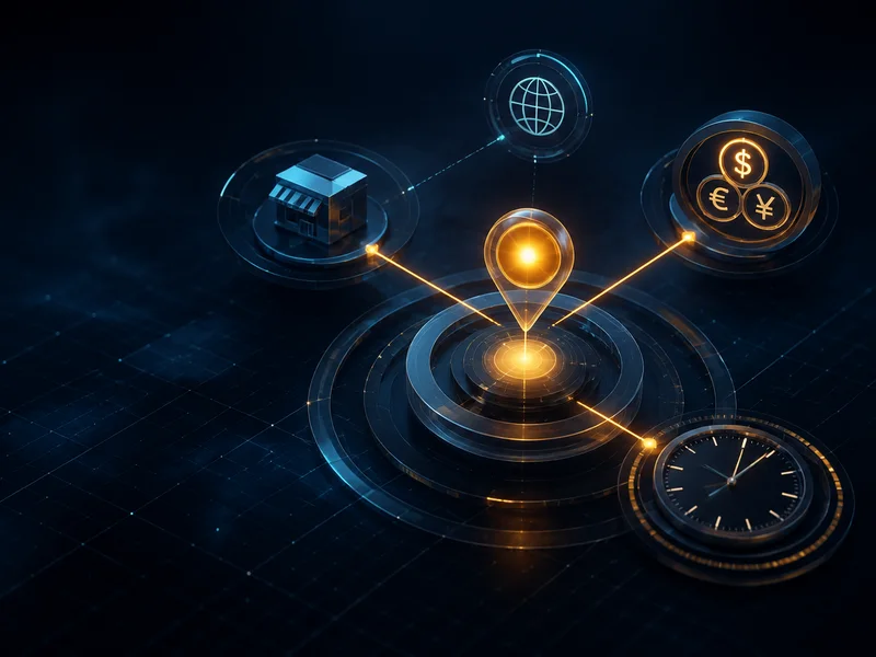 Abstract price snapshot with retailer source, currency and checked time represented as connected evidence