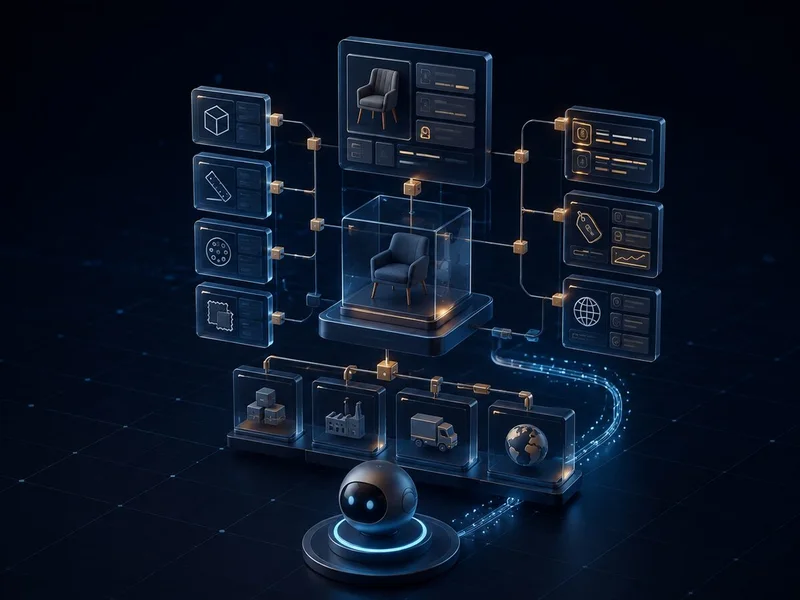 Abstract structured product data schema connecting product identity, specifications, price and provenance for an AI shopping assistant